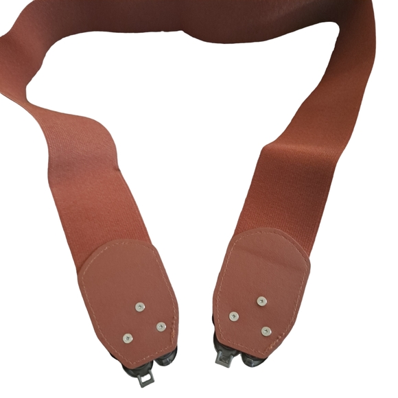 Brown antique gold ornate buckle corset boho elastic wide waist dress belt - Picture 7 of 8